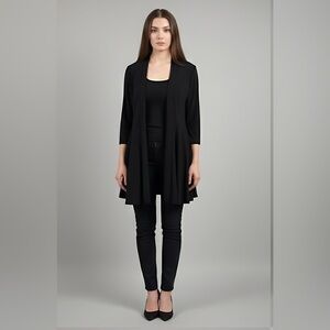 Joesph Ribkoff Light Knit Cover Up Jacket Black Size 10